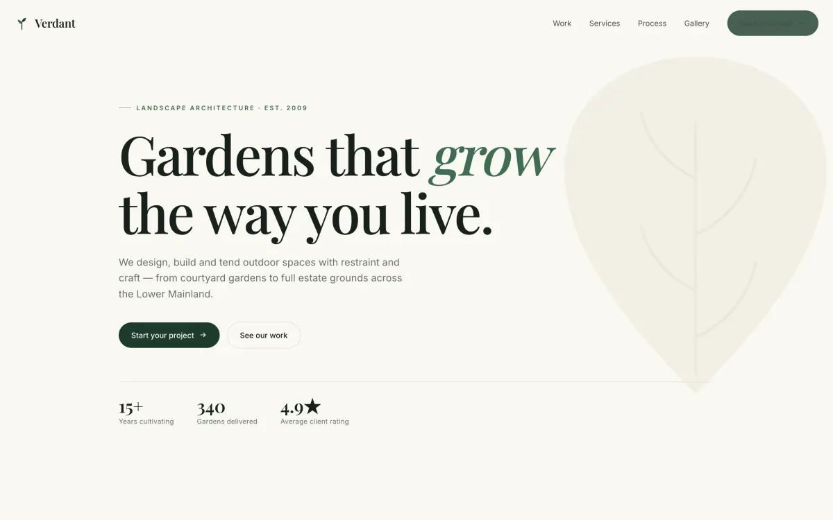 Verdant site screenshot